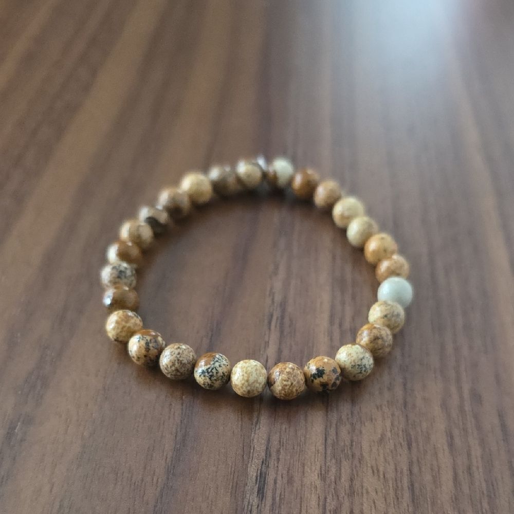 Picture Jasper Stretch Bracelet 4mm